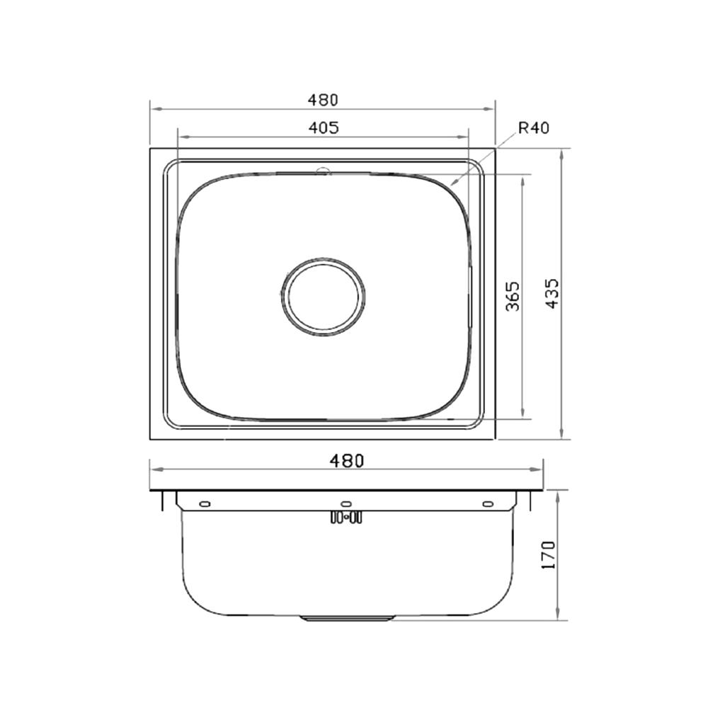 ซิงค์ฝัง 1 หลุม MESTER DSX48-NC สีเงิน