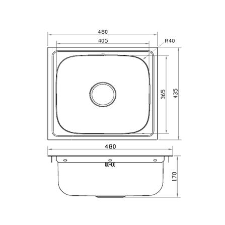 ซิงค์ฝัง 1 หลุม MESTER DSX48-NC สีเงิน_3