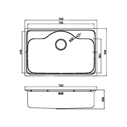 ซิงค์ฝัง 1 หลุม MESTER MSX76 สีเงิน_3
