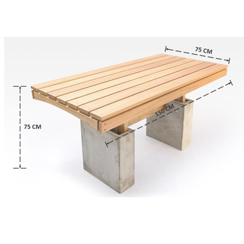 โต๊ะสนาม BUA DESIGN BUA STONE BLOOM TABLE ECO WOOD 150 ซม. สีไม้ธรรมชาติ