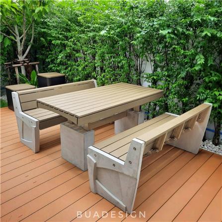 โต๊ะสนาม BUA DESIGN BUA STONE BLOOM TABLE ECO WOOD 150 ซม. สีไม้ธรรมชาติ_3
