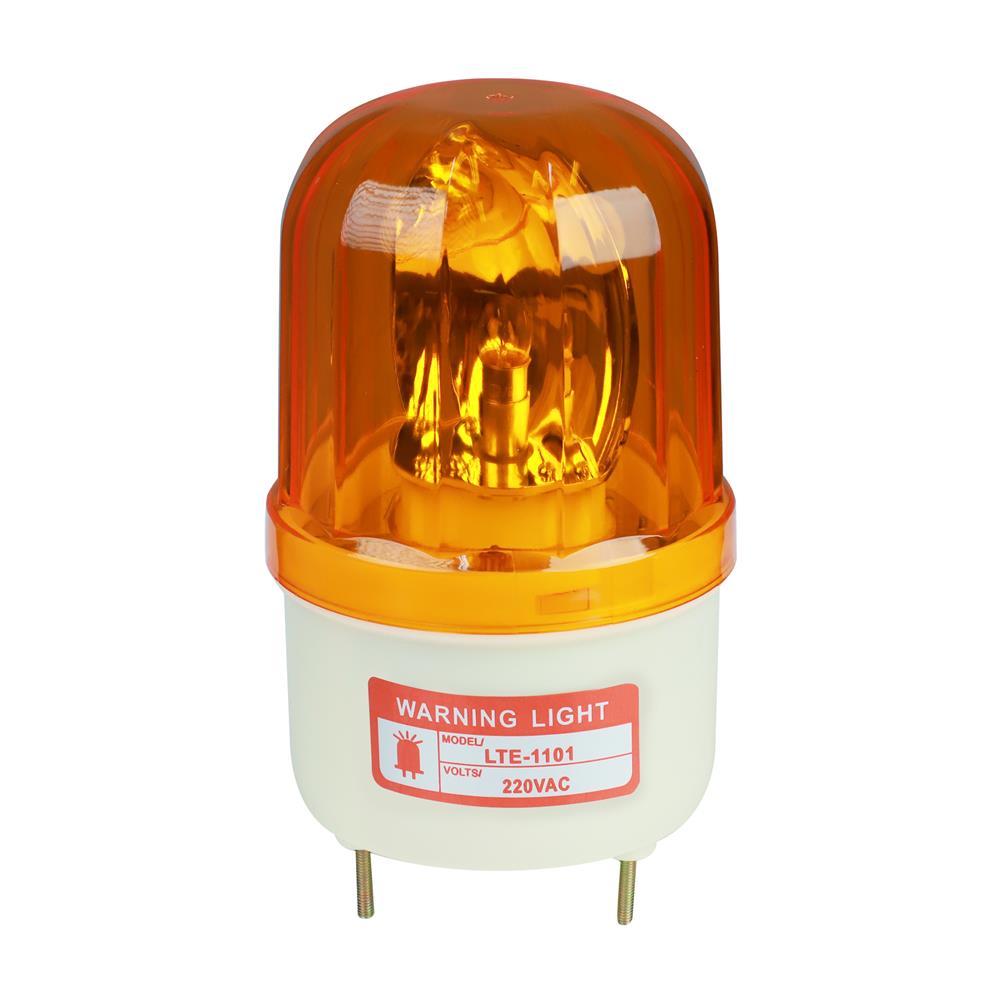 ไฟเตือนแบบหมุน DEXZON 4 นิ้ว AC 220 โวลต์ 10 วัตต์ สีเหลือง