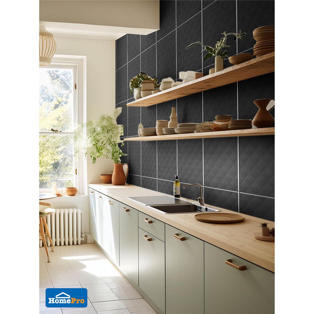 กระเบื้องผนัง 10x16 นิ้ว TARA โบเลอร์ ดำ PM 1 ตร.ม.