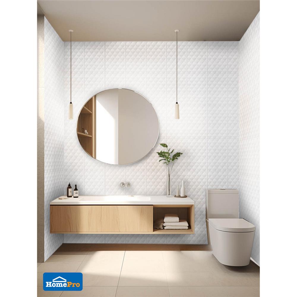 กระเบื้องผนัง 10x16 นิ้ว TARA โบเลอร์ ขาว PM 1 ตร.ม.