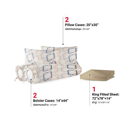 ชุดผ้าปูที่นอน 5 ฟุต 5 ชิ้น FROLINA MICROTEX DF050_2