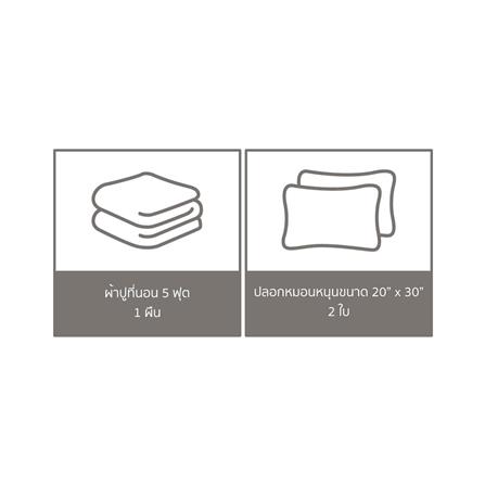 ชุดผ้าปูที่นอน 5 ฟุต 3 ชิ้น PERICO NATURAL NA082_5