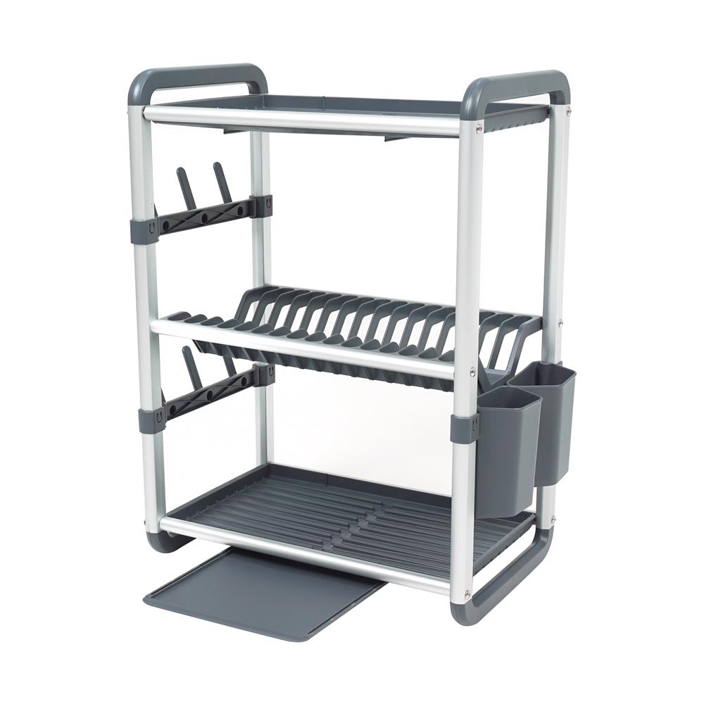 ชั้นคว่ำจานอะลูมิเนียม 3 ชั้น มีถาดรอง KECH VIRGO