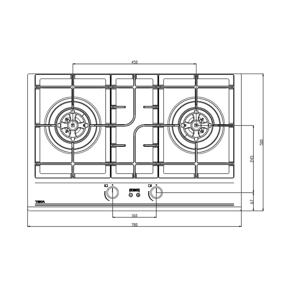 เตาฝังแก๊ส TEKA GTI 78 2G AI AL TRB 78 ซม.