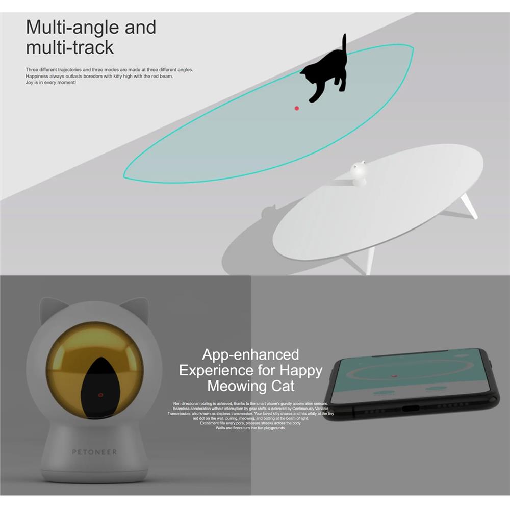 ของเล่นแมวเลเซอร์บลูทูธ PETONEER