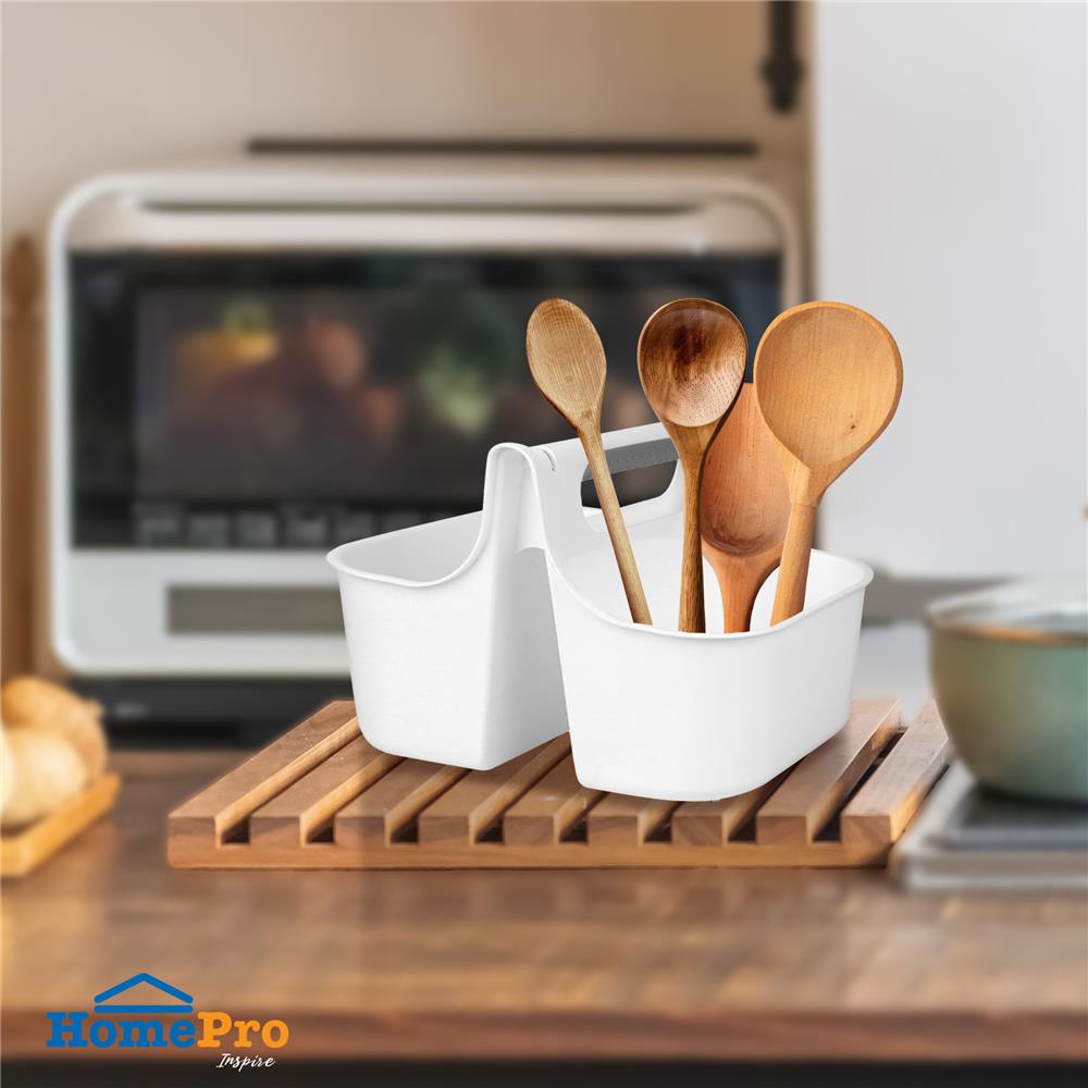 ตะกร้าเก็บอุปกรณ์ครัว 2 ช่อง มีหูหิ้ว KECH TRIM