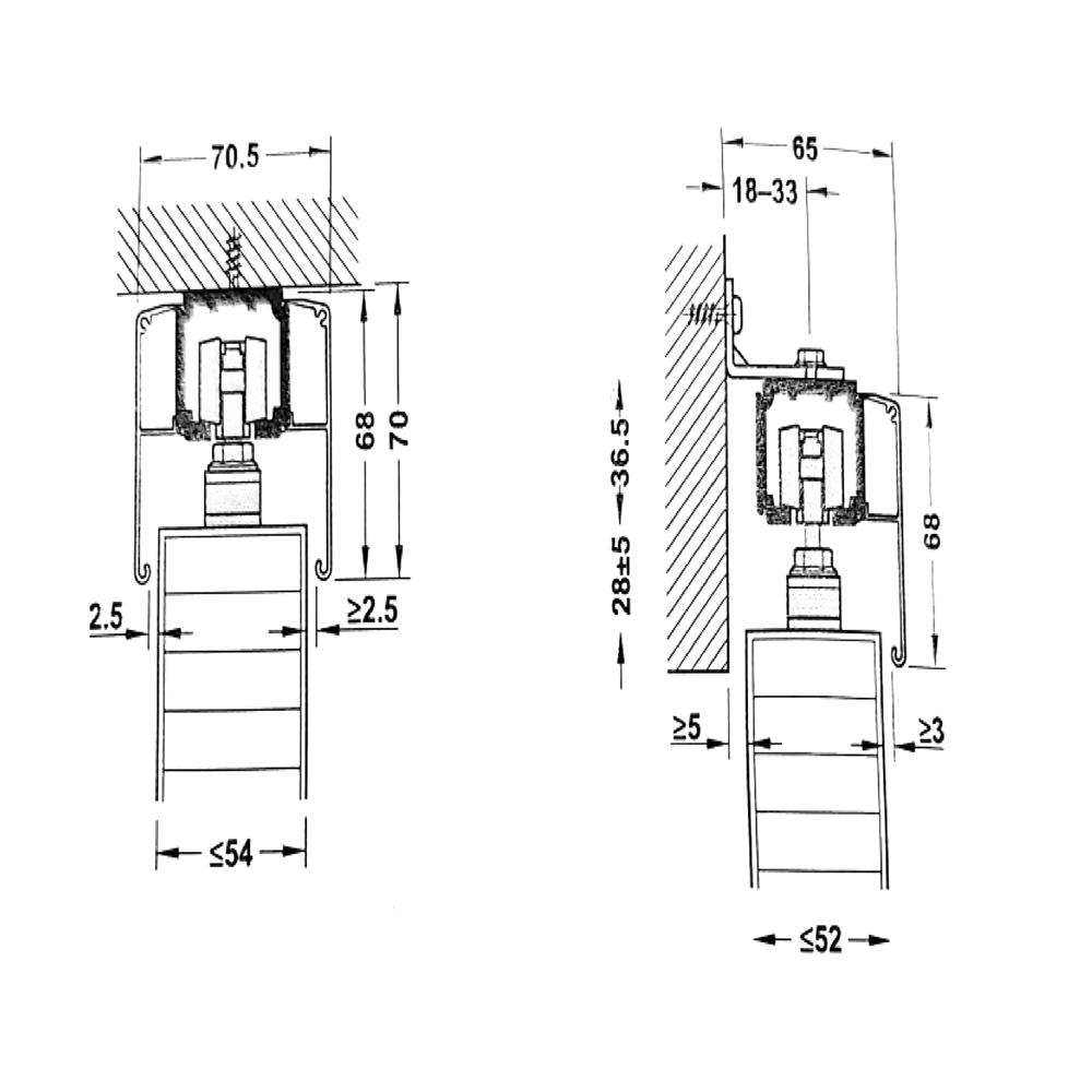 ชุดอุปกรณ์บานเลื่อน HAFELE SILENT 160/A พร้อมราง 4 เมตร