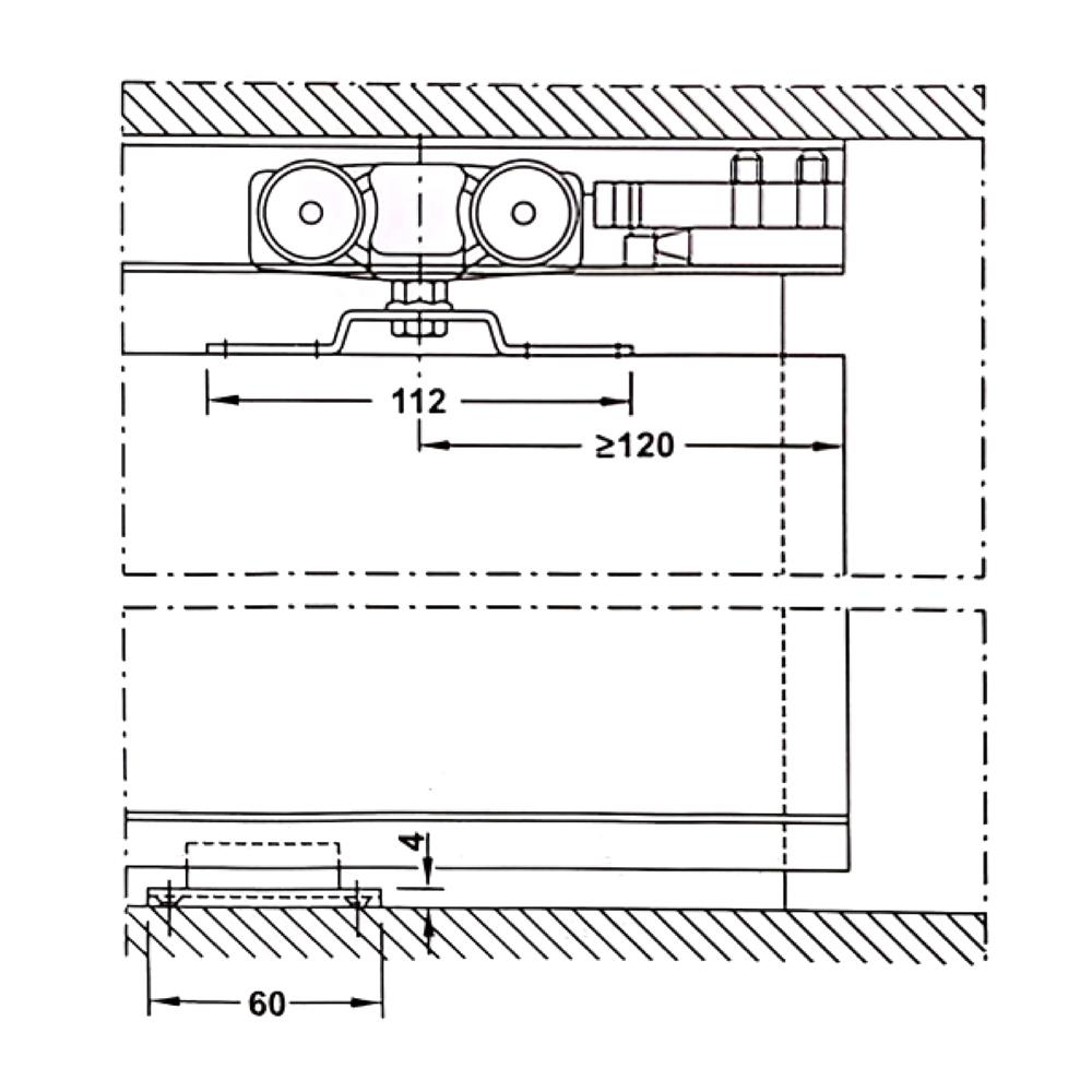 ชุดอุปกรณ์บานเลื่อน HAFELE SILENT 160/A พร้อมราง 3 เมตร