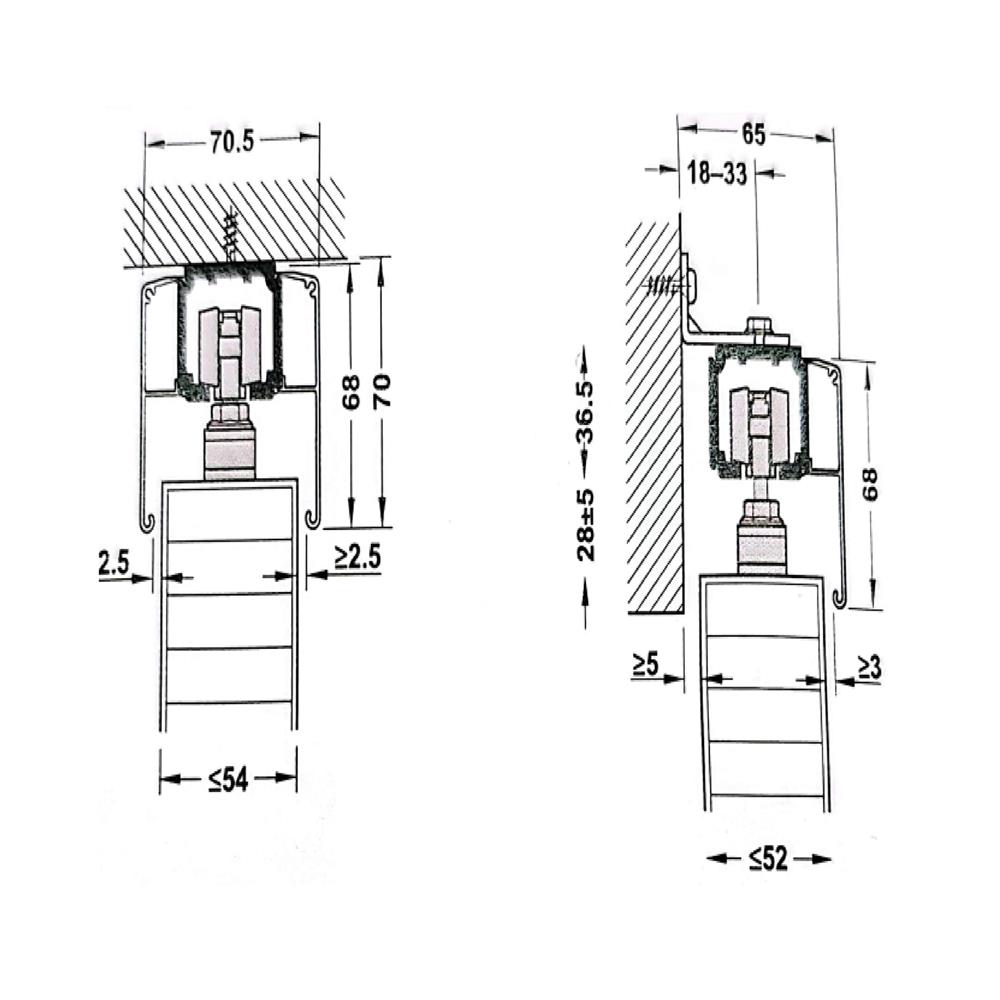 ชุดอุปกรณ์บานเลื่อน HAFELE SILENT 160/A พร้อมราง 3 เมตร