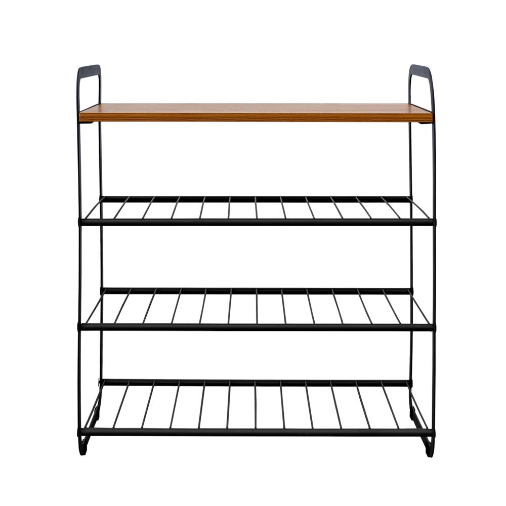 ชั้นวางรองเท้า 3 ชั้น STACKO FLEXI ท็อปไม้สีเอเชียนทีค 60x30x68 ซม. สีเทา