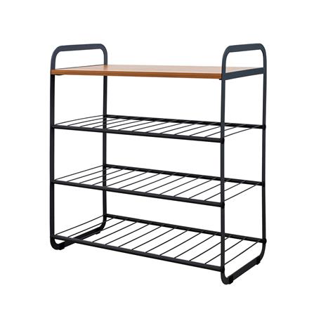 ชั้นวางรองเท้า 3 ชั้น STACKO FLEXI ท็อปไม้สีเอเชียนทีค 60x30x68 ซม. สีเทา