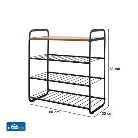 ชั้นวางรองเท้า 3 ชั้น STACKO FLEXI ท็อปไม้สีเอเชียนทีค 60x30x68 ซม. สีเทา_9