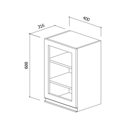 ตู้แขวนเดี่ยวบานกระจกเปิดขวา STARMARK BLANCE W4060G R GWH V1 สีขาว_3