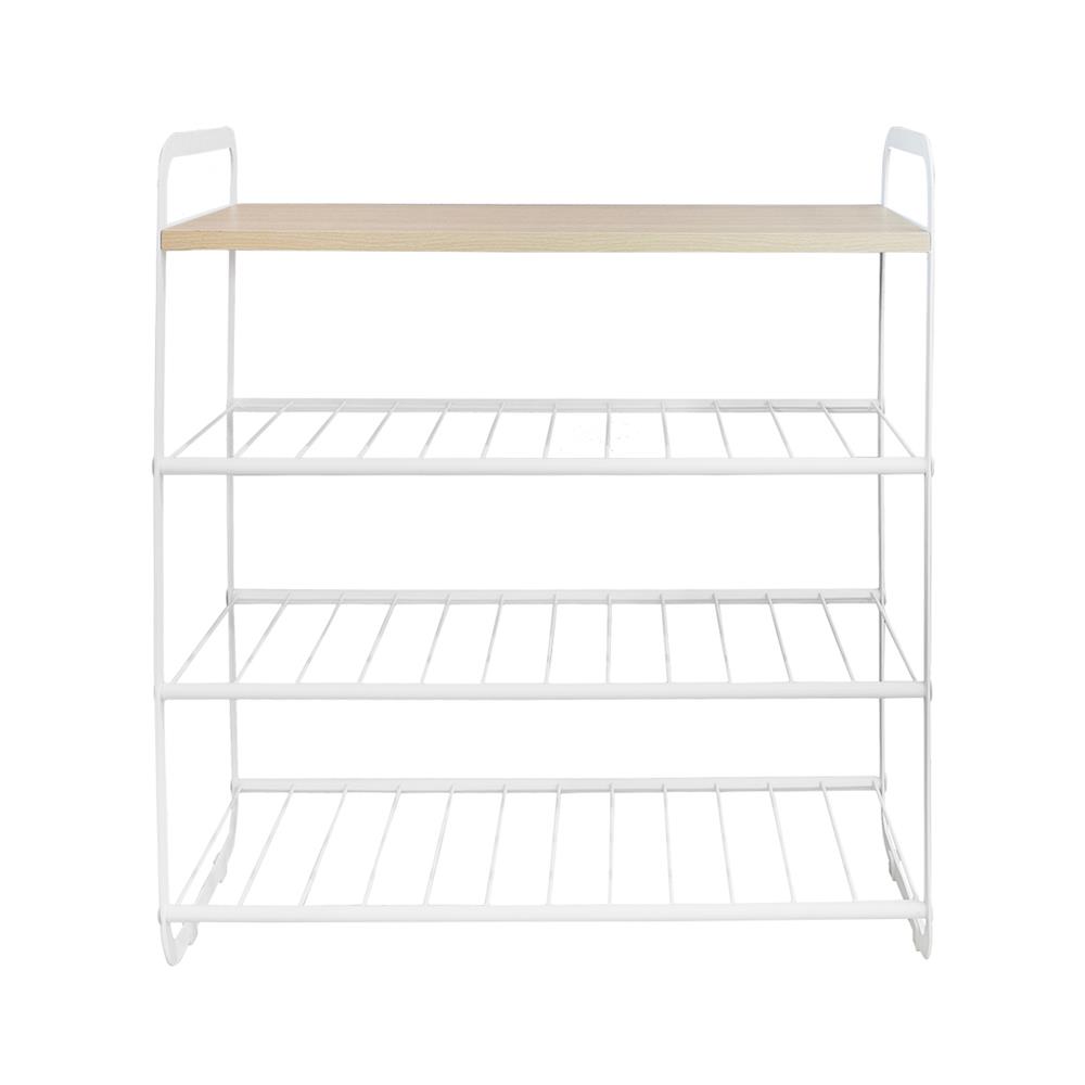 ชั้นวางรองเท้า 3 ชั้น STACKO FLEXI ท็อปไม้สีไวท์โอ๊ค 60x30x68 ซม. สีขาว