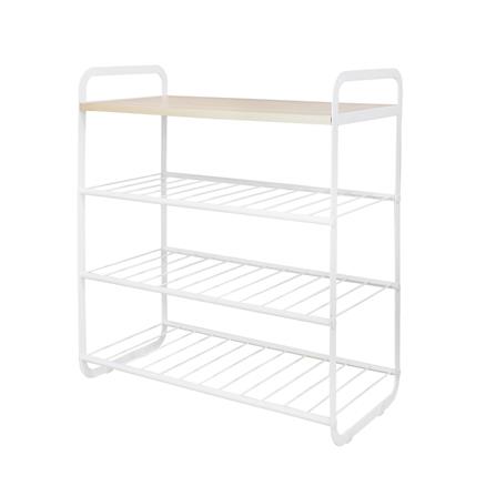 ชั้นวางรองเท้า 3 ชั้น STACKO FLEXI ท็อปไม้สีไวท์โอ๊ค 60x30x68 ซม. สีขาว_0