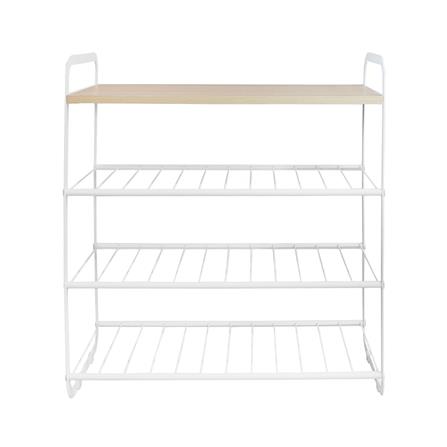 ชั้นวางรองเท้า 3 ชั้น STACKO FLEXI ท็อปไม้สีไวท์โอ๊ค 60x30x68 ซม. สีขาว_2