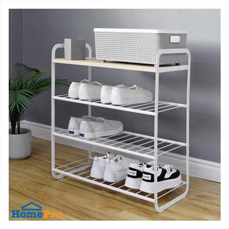 ชั้นวางรองเท้า 3 ชั้น STACKO FLEXI ท็อปไม้สีไวท์โอ๊ค 60x30x68 ซม. สีขาว_4