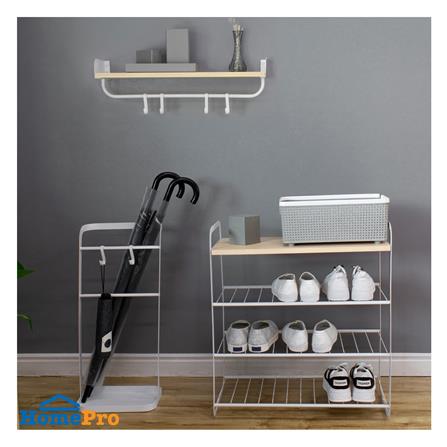 ชั้นวางรองเท้า 3 ชั้น STACKO FLEXI ท็อปไม้สีไวท์โอ๊ค 60x30x68 ซม. สีขาว_6