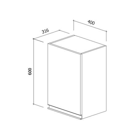 ตู้แขวนเดี่ยวบานเปิดขวา STARMARK BLANCE W4060 R GWH V1 สีขาว_3