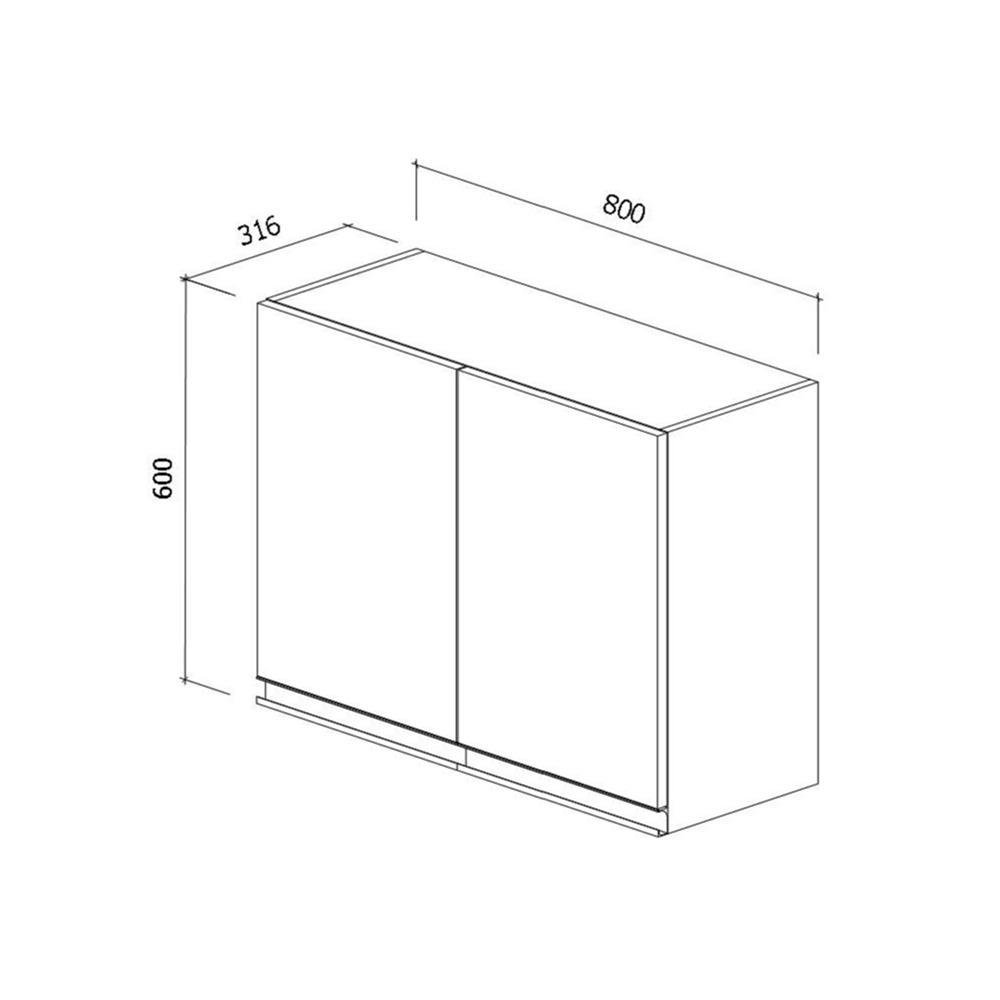 ตู้แขวนบานเปิดคู่ STARMARK BLANCE W8060 GWH V1 สีขาว