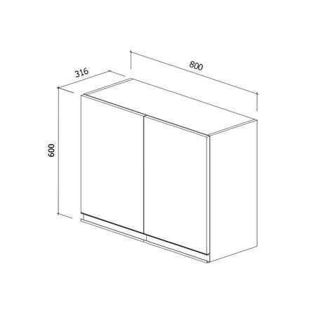ตู้แขวนบานเปิดคู่ STARMARK BLANCE W8060 GWH V1 สีขาว_4