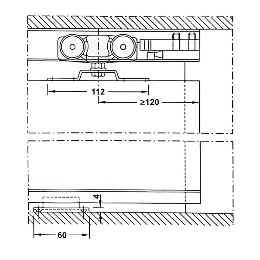 ชุดอุปกรณ์บานเลื่อน HAFELE SILENT 160/A พร้อมราง 2 เมตร