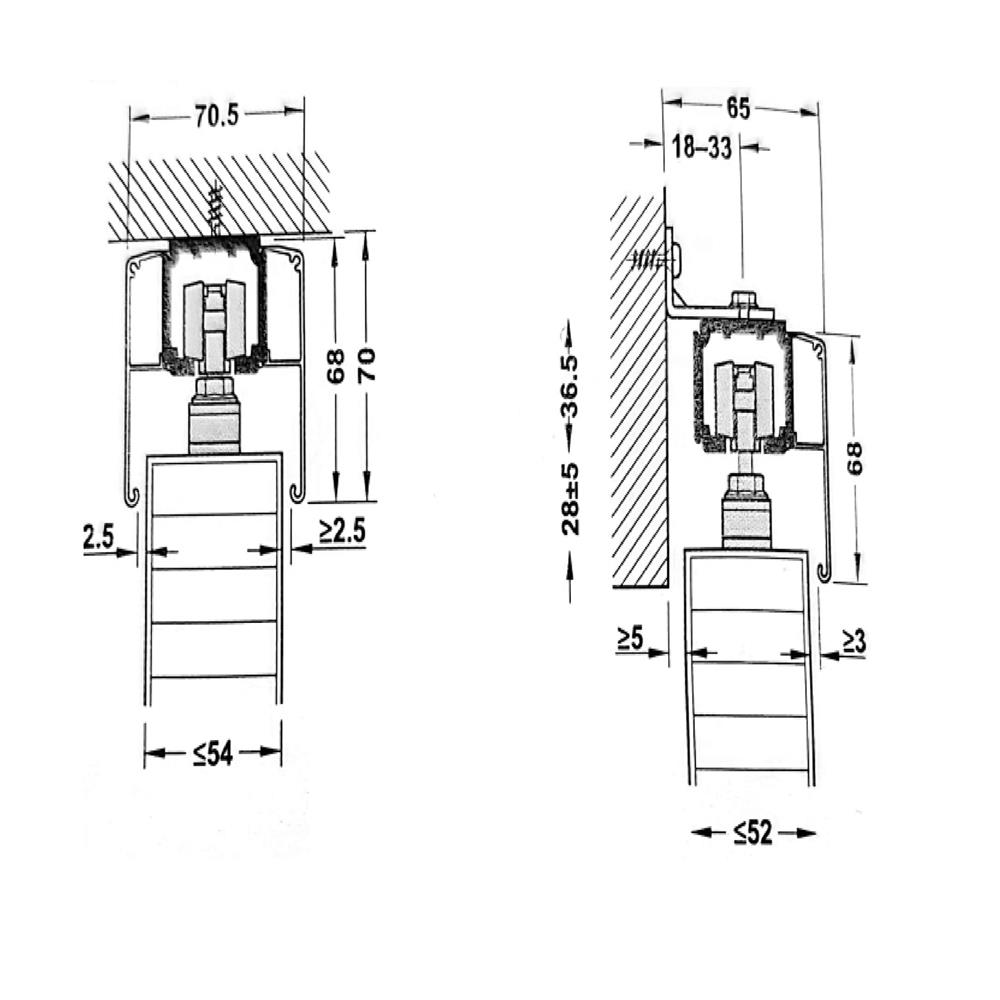 ชุดอุปกรณ์บานเลื่อน HAFELE SILENT 160/A พร้อมราง 2 เมตร
