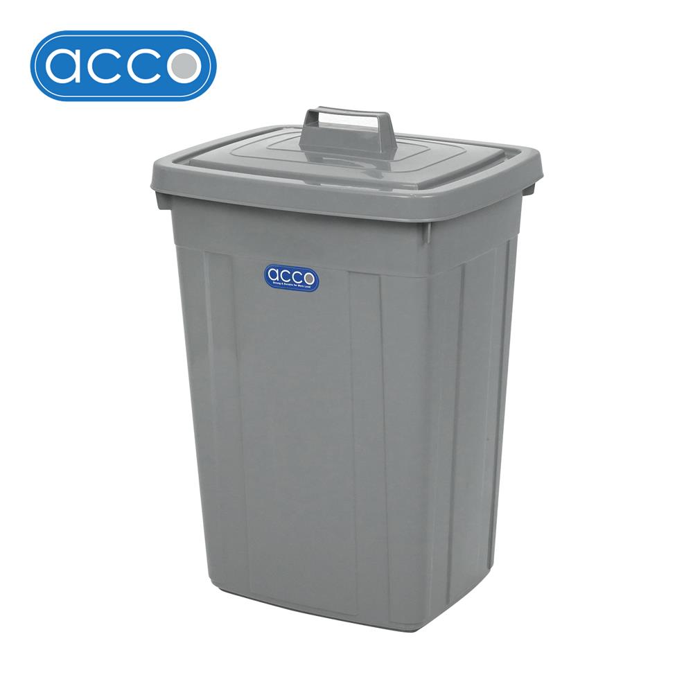 ถังขยะเหลี่ยม ฝาเปิด-ปิด ACCO 95 ลิตร สีเทา_1