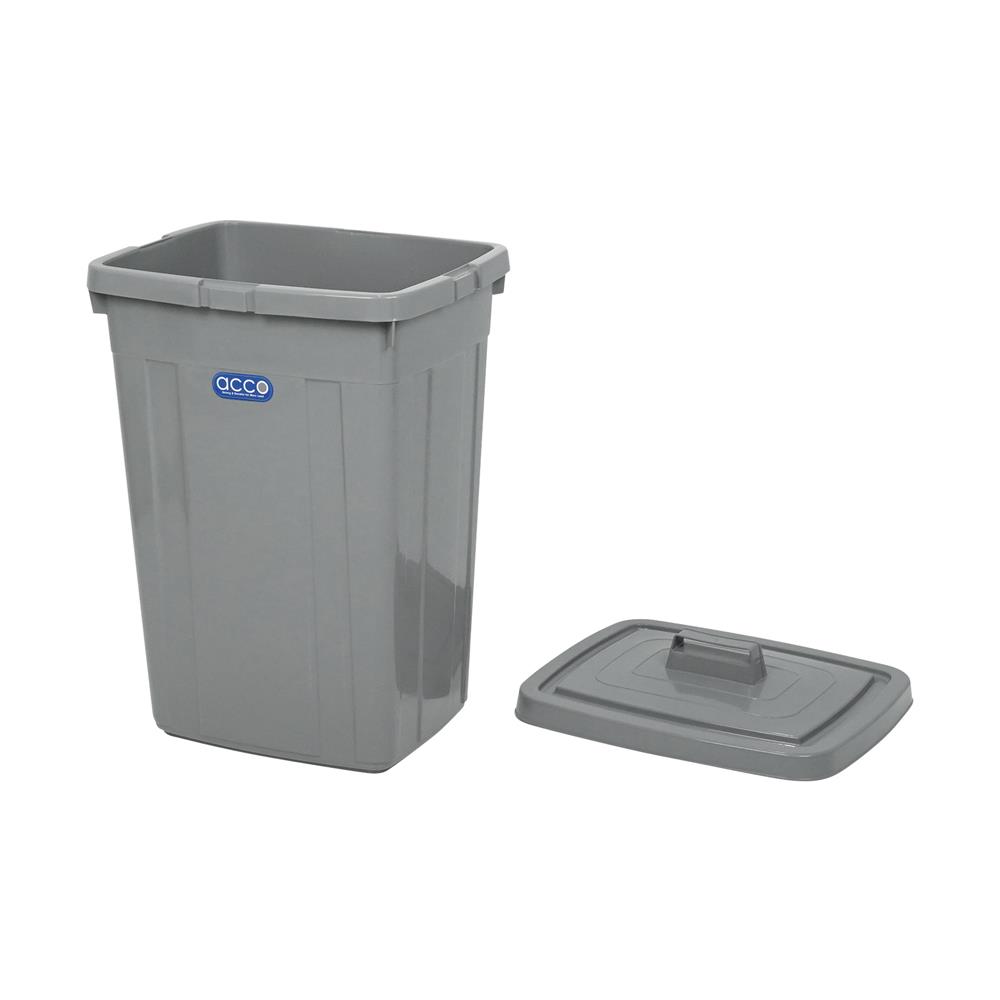 ถังขยะเหลี่ยม ฝาเปิด-ปิด ACCO 95 ลิตร สีเทา