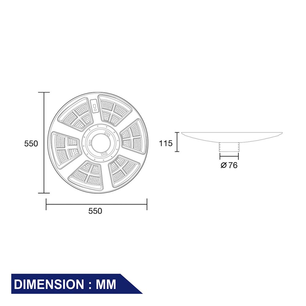 ไฟสนาม SOLAR BEC DRAGON 500 วัตต์ DAYLIGHT สีดำ
