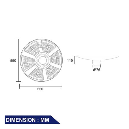 ไฟสนาม SOLAR BEC DRAGON 500 วัตต์ DAYLIGHT สีดำ_4
