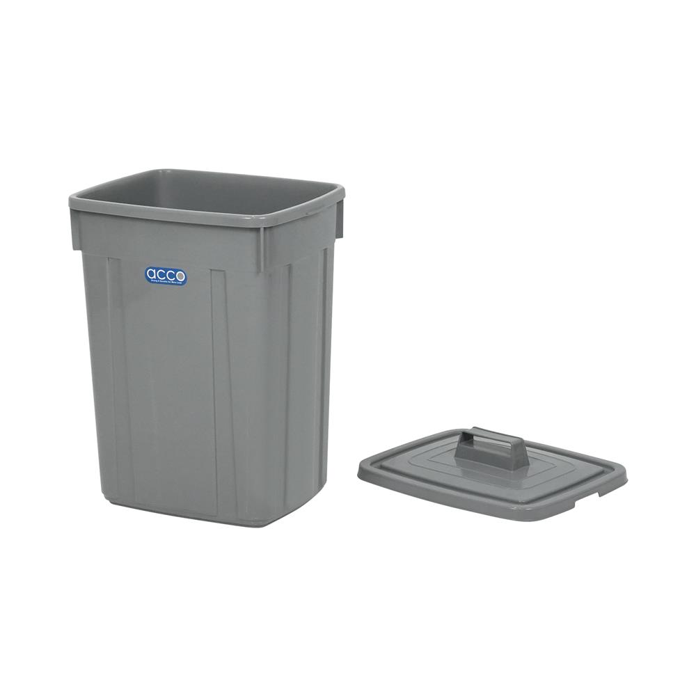 ถังขยะเหลี่ยม ฝาเปิด-ปิด ACCO 42 ลิตร สีเทา