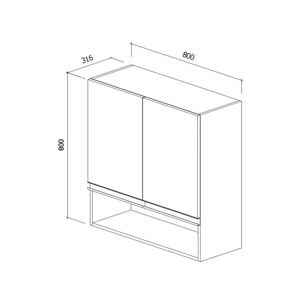 ตู้แขวนบานเปิดคู่ STARMARK BLANCE W8080MA GWH V1 สีขาว