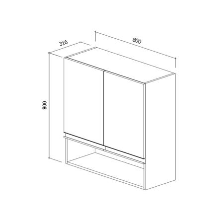 ตู้แขวนบานเปิดคู่ STARMARK BLANCE W8080MA GWH V1 สีขาว_3
