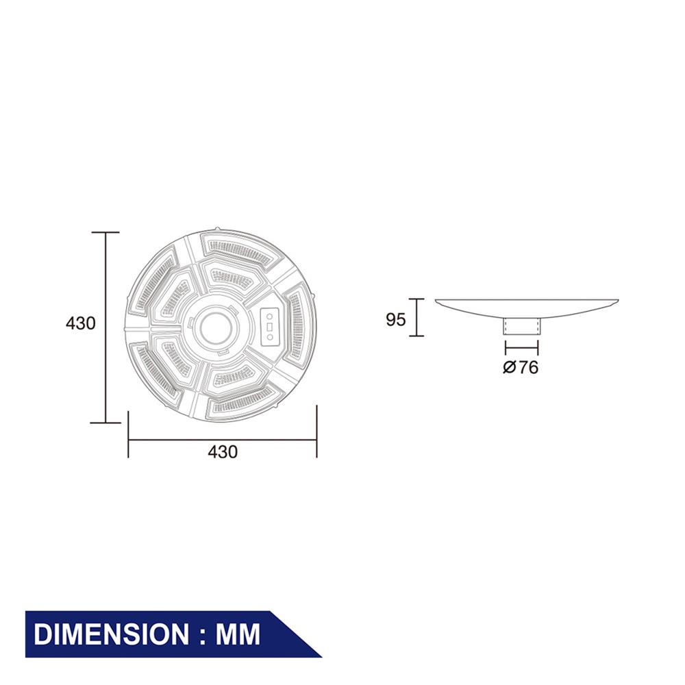 ไฟสนาม SOLAR BEC DRAGON 300 วัตต์ DAYLIGHT สีดำ