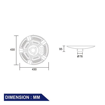 ไฟสนาม SOLAR BEC DRAGON 300 วัตต์ DAYLIGHT สีดำ_4