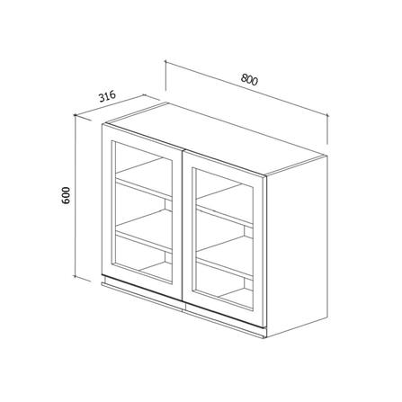 ตู้แขวนบานกระจกเปิดคู่ STARMARK BLANCE W8060G GWH V1 สีขาว_3