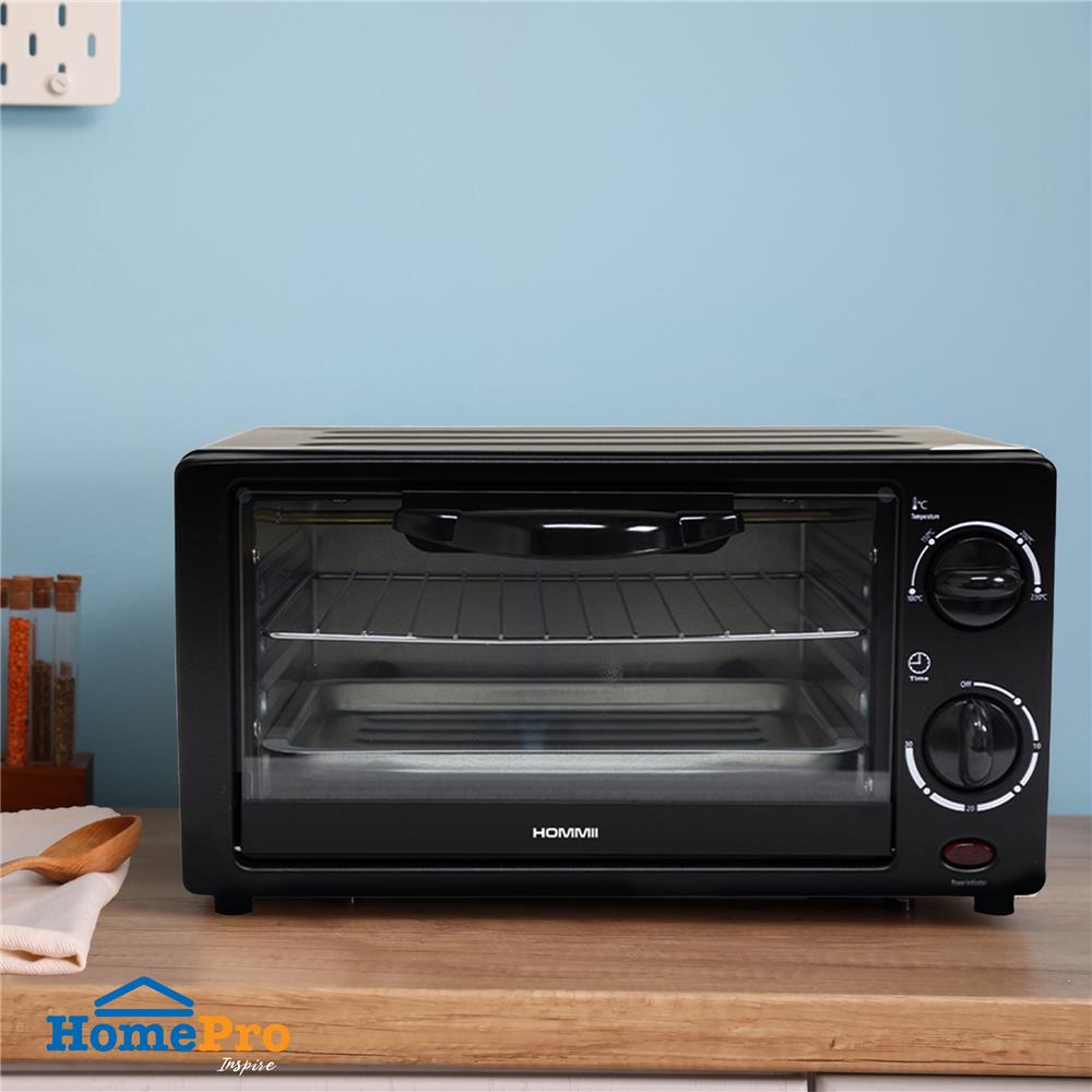 เตาอบเล็กแมนนวล HOMMII BI-2517S-HM 12 ลิตร สีดำ