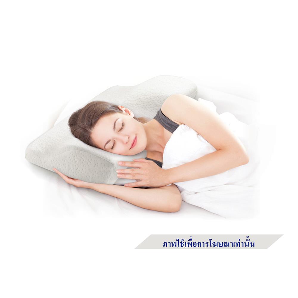 หมอนสุขภาพ เมมโมรี่โฟม LOCKNLOCK HLW114 60x35x12 ซม. สีขาว