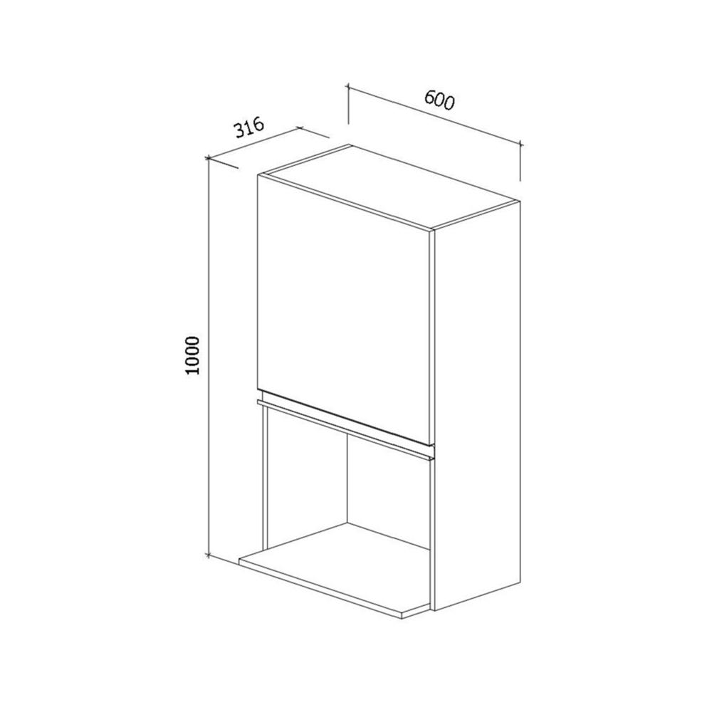 ตู้แขวนไมโครเวฟบานเปิดขวา STARMARK BLANCE W1060M R GWH V1 สีขาว