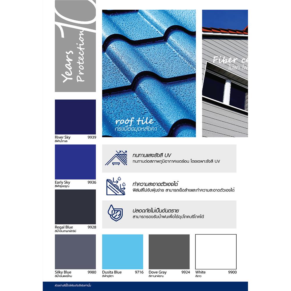 สีทาหลังคา JBP 9942 สีแดงโกเมน กึ่งเงา 1 แกลลอน