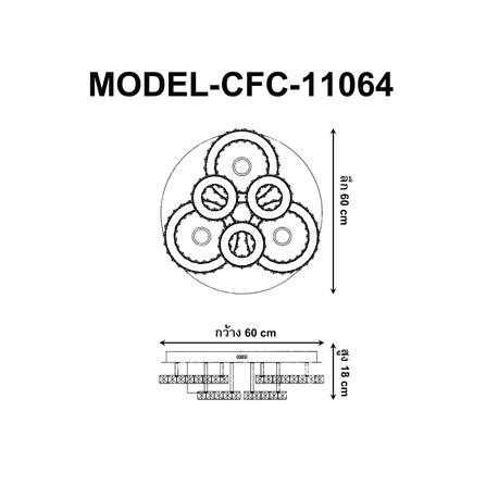 ไฟถาด LED EVL CFC-11064 80 วัตต์ DAYLIGHT/COOL WHITE/WARM WHITE สีเงิน/ใส 1 หัว_4