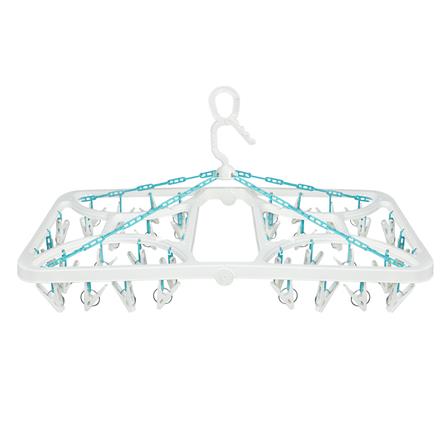 ห่วงตากผ้าพลาสติกเหลี่ยมใหญ่พับได้ 42 กิ๊บ PLIM สีขาว/ฟ้า_1