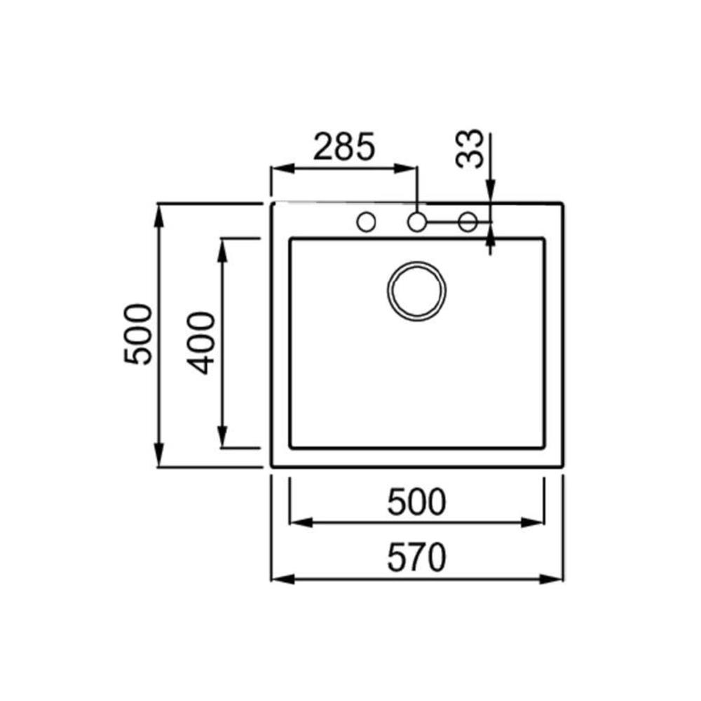 ซิงค์ฝัง 1 หลุม METRIX KIN15BL สีดำ