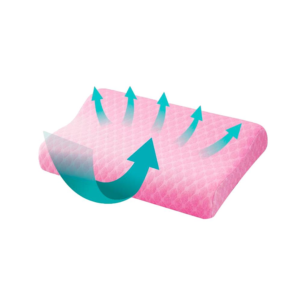 หมอนหนุน เมมโมรี่โฟม LOCKNLOCK 35x24x6 ซม. สีชมพู