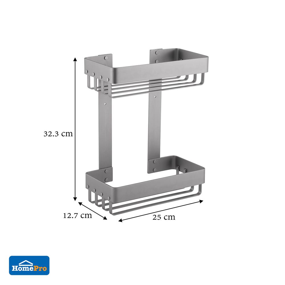 ชั้นแขวนอะลูมิเนียมติดผนัง 2 ชั้น MOYA KU276